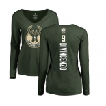 NBA Women's Nike Milwaukee Bucks #9 Donte DiVincenzo Green Backer Long Sleeve T-Shirt