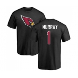 Football Arizona Cardinals #1 Kyler Murray Black Name & Number Logo T-Shirt