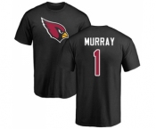 Football Arizona Cardinals #1 Kyler Murray Black Name & Number Logo T-Shirt