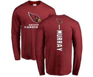 Football Arizona Cardinals #1 Kyler Murray Maroon Backer Long Sleeve T-Shirt