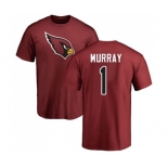 Football Arizona Cardinals #1 Kyler Murray Maroon Name & Number Logo T-Shirt