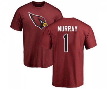 Football Arizona Cardinals #1 Kyler Murray Maroon Name & Number Logo T-Shirt