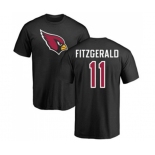 Football Arizona Cardinals #11 Larry Fitzgerald Black Name & Number Logo T-Shirt