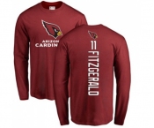 Football Arizona Cardinals #11 Larry Fitzgerald Maroon Backer Long Sleeve T-Shirt