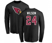 Football Arizona Cardinals #24 Adrian Wilson Black Name & Number Logo Long Sleeve T-Shirt