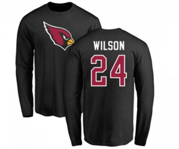 Football Arizona Cardinals #24 Adrian Wilson Black Name & Number Logo Long Sleeve T-Shirt