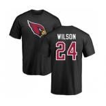 Football Arizona Cardinals #24 Adrian Wilson Black Name & Number Logo T-Shirt