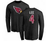 Football Arizona Cardinals #4 Andy Lee Black Name & Number Logo Long Sleeve T-Shirt