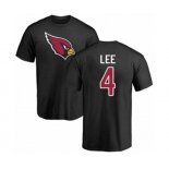 Football Arizona Cardinals #4 Andy Lee Black Name & Number Logo T-Shirt