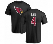 Football Arizona Cardinals #4 Andy Lee Black Name & Number Logo T-Shirt