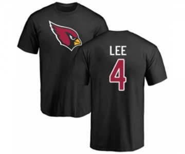 Football Arizona Cardinals #4 Andy Lee Black Name & Number Logo T-Shirt