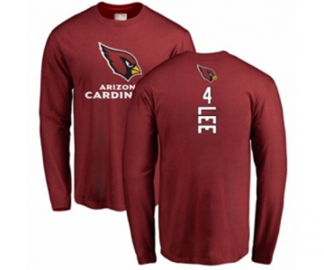 Football Arizona Cardinals #4 Andy Lee Maroon Backer Long Sleeve T-Shirt