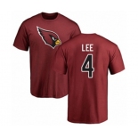 Football Arizona Cardinals #4 Andy Lee Maroon Name & Number Logo T-Shirt