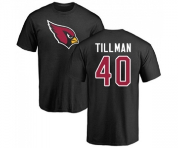 Football Arizona Cardinals #40 Pat Tillman Black Name & Number Logo T-Shirt