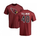 Football Arizona Cardinals #40 Pat Tillman Maroon Name & Number Logo Personalized T-Shirt