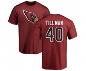 Football Arizona Cardinals #40 Pat Tillman Maroon Name & Number Logo Personalized T-Shirt