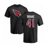 Football Arizona Cardinals #41 Kenyan Drake Black Name & Number Logo T-Shirt