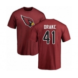 Football Arizona Cardinals #41 Kenyan Drake Maroon Name & Number Logo T-Shirt