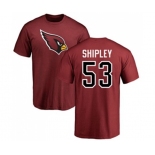 Football Arizona Cardinals #53 A.Q. Shipley Maroon Name & Number Logo Personalized T-Shirt