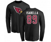 Football Arizona Cardinals #89 Andy Isabella Black Name & Number Logo Long Sleeve T-Shirt