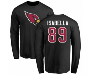 Football Arizona Cardinals #89 Andy Isabella Black Name & Number Logo Long Sleeve T-Shirt