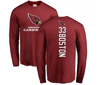 NFL Nike Arizona Cardinals #33 Tre Boston Maroon Backer Long Sleeve T-Shirt