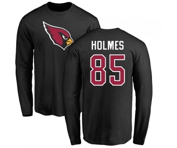 NFL Nike Arizona Cardinals #85 Gabe Holmes Black Name & Number Logo Long Sleeve T-Shirt