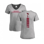 Football Women's Arizona Cardinals #1 Kyler Murray Ash Backer V-Neck T-Shirt