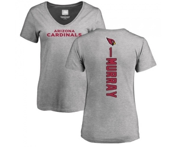 Football Women's Arizona Cardinals #1 Kyler Murray Ash Backer V-Neck T-Shirt