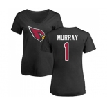 Football Women's Arizona Cardinals #1 Kyler Murray Black Name & Number Logo T-Shirt