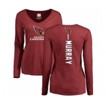 Football Women's Arizona Cardinals #1 Kyler Murray Maroon Backer Long Sleeve T-Shirt