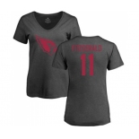 Football Women's Arizona Cardinals #11 Larry Fitzgerald Ash One Color T-Shirt