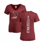 Football Women's Arizona Cardinals #11 Larry Fitzgerald Maroon Backer T-Shirt