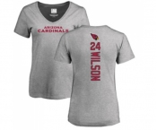 Football Women's Arizona Cardinals #24 Adrian Wilson Ash Backer V-Neck T-Shirt