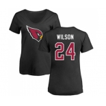 Football Women's Arizona Cardinals #24 Adrian Wilson Black Name & Number Logo T-Shirt