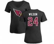 Football Women's Arizona Cardinals #24 Adrian Wilson Black Name & Number Logo T-Shirt