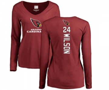 Football Women's Arizona Cardinals #24 Adrian Wilson Maroon Backer Long Sleeve T-Shirt