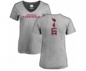 Football Women's Arizona Cardinals #4 Andy Lee Ash Backer V-Neck T-Shirt