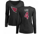 Football Women's Arizona Cardinals #4 Andy Lee Black Name & Number Logo Long Sleeve T-Shirt