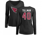 Football Women's Arizona Cardinals #40 Pat Tillman Black Name & Number Logo Long Sleeve T-Shirt