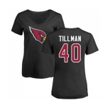 Football Women's Arizona Cardinals #40 Pat Tillman Black Name & Number Logo T-Shirt