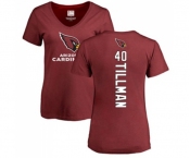 Football Women's Arizona Cardinals #40 Pat Tillman Maroon Backer T-Shirt