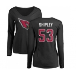 Football Women's Arizona Cardinals #53 A.Q. Shipley Black Name & Number Logo Long Sleeve T-Shirt