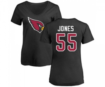 Football Women's Arizona Cardinals #55 Chandler Jones Black Name & Number Logo T-Shirt