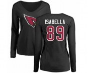 Football Women's Arizona Cardinals #89 Andy Isabella Black Name & Number Logo Long Sleeve T-Shirt