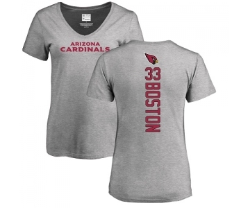 NFL Women's Nike Arizona Cardinals #33 Tre Boston Ash Backer V-Neck T-Shirt