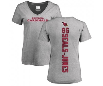 NFL Women's Nike Arizona Cardinals #86 Ricky Seals-Jones Ash Backer V-Neck T-Shirt