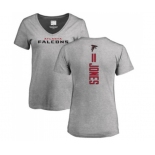 Football Women's Atlanta Falcons #11 Julio Jones Ash Backer T-Shirt