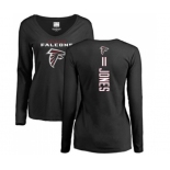 Football Women's Atlanta Falcons #11 Julio Jones Black Backer Long Sleeve T-Shirt