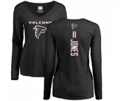 Football Women's Atlanta Falcons #11 Julio Jones Black Backer Long Sleeve T-Shirt